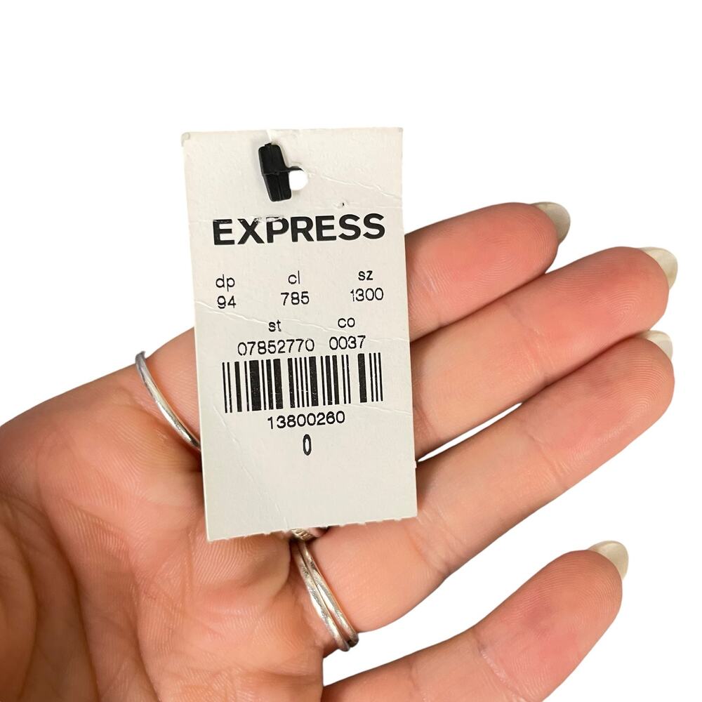 Express NWT Blue White Stripe Linen Blend Cut Out Strappy Wrap Midi Dress - Picture 10 of 12